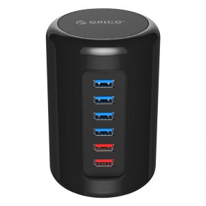 Orico 4xUSB3.0 and 2xCharging Ports Ultra-Mini Hub Black