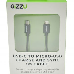 GIZZU USB-C to Micro USB 1m Cable Black
