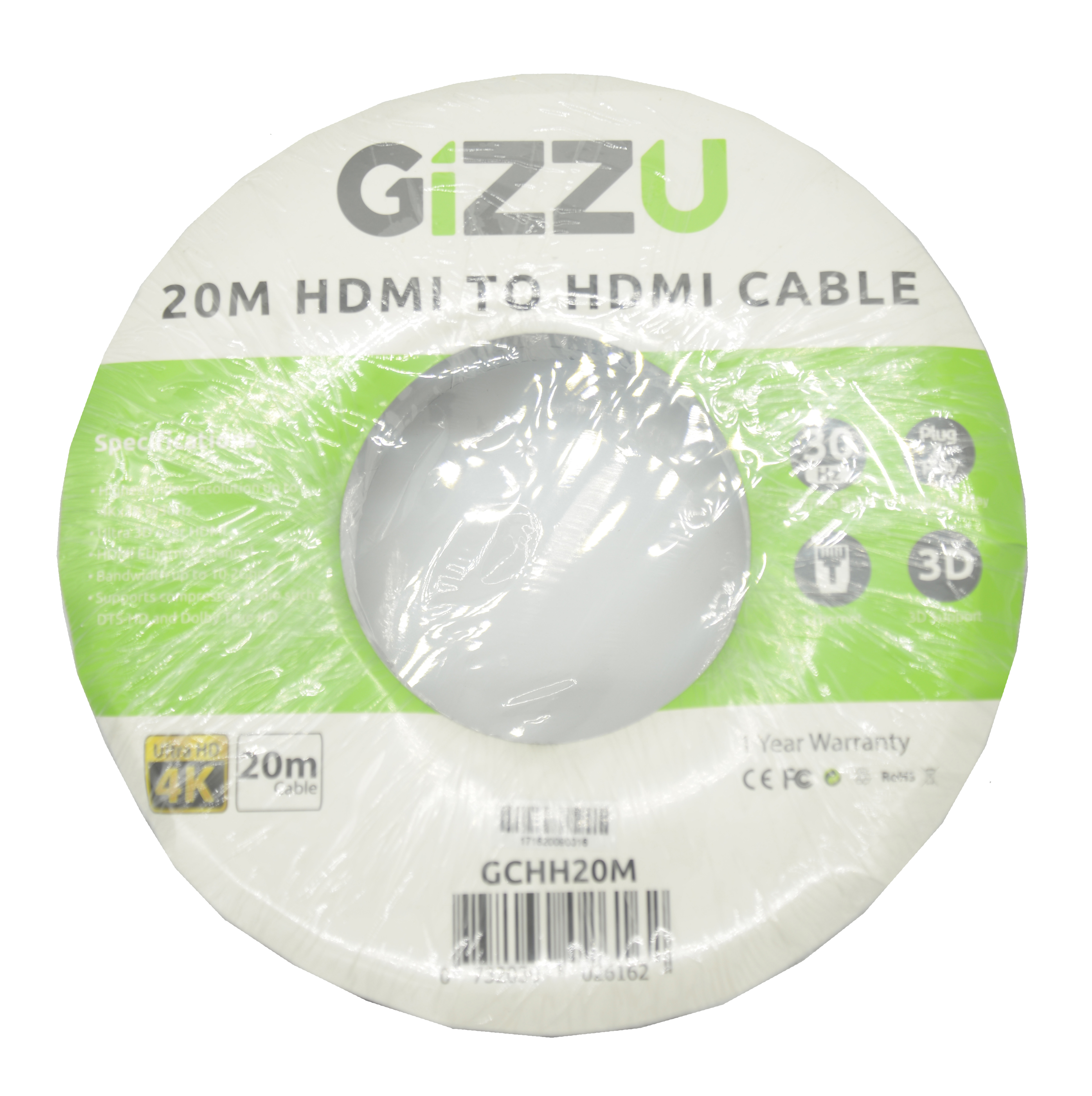 GIZZU High Speed V1.4 HDMI 20m Cable with Ethernet