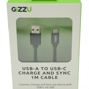 GIZZU USB2.0 A to USB-C 1m Cable Black