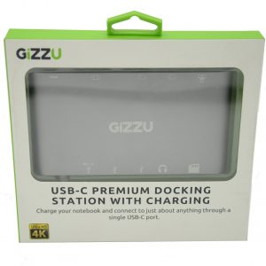 GIZZU USB-C USB3.0/Mini DP/HDMI/VGA/GBE/M SD Dock White