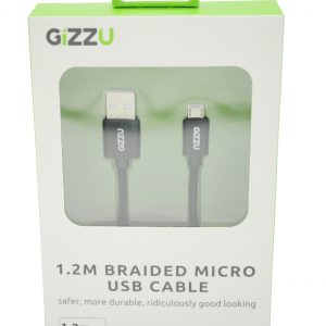 GIZZU Micro 1.2m USB Braided Cable Black