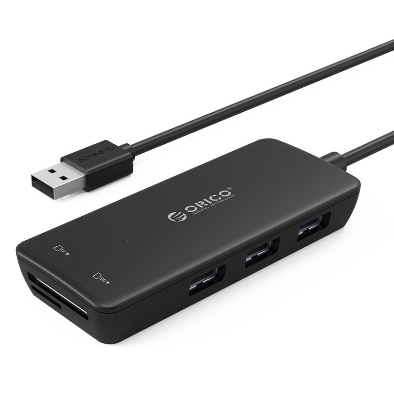 Orico 3 Port USB2.0 Hub With TF and SD Card Reader Black