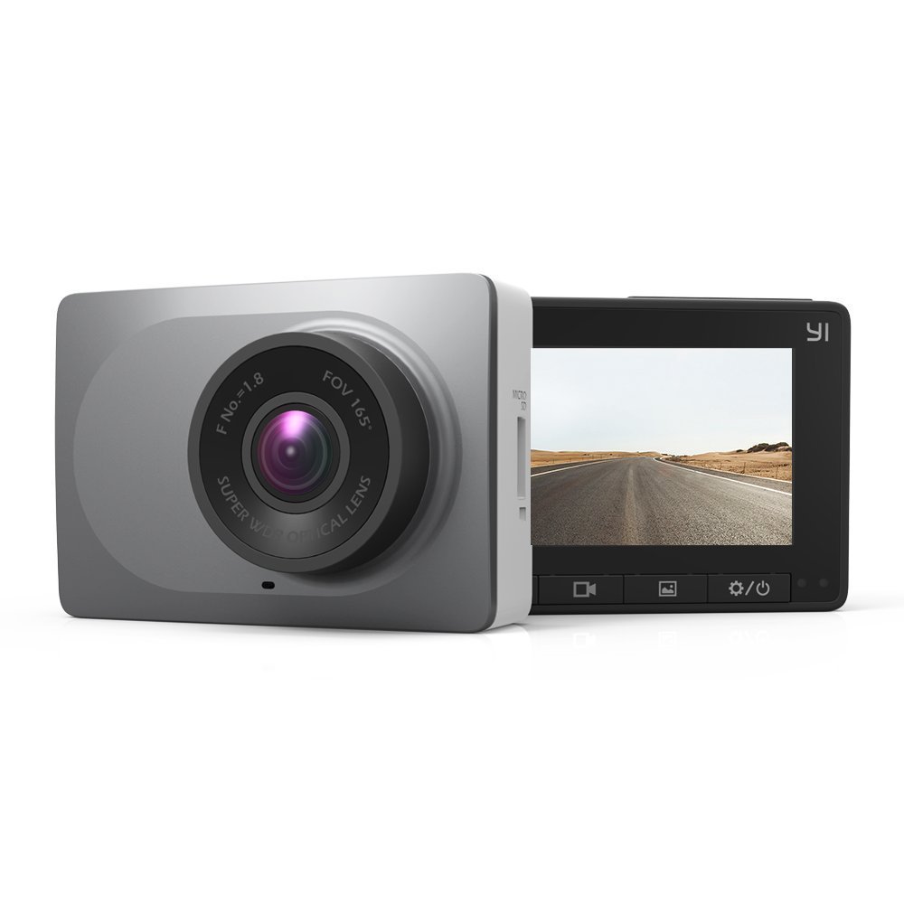 YI Smart Dash 1080P 3MP 165 Micro SD Slot Camera Space Gre