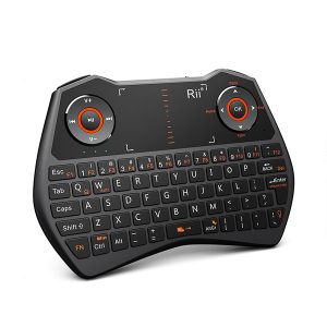 Rii Wireless QWERTY Backlit Game Touchpad Keyboard Black