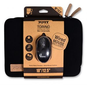 Port Designs TORINO 10/12.5' Sleeve - Black + Mouse