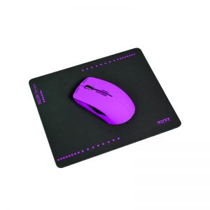 Port Connect NEON Wireless Mouse with Mousepad Purple