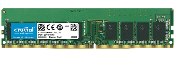 Crucial 16GB DDR4 2666MHz Dual Rank ECC Unbuffered Dimm