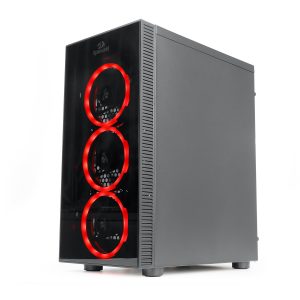 Redragon THUNDERCRACKER 3xRGB LED Tempered Glass Side/Front ATX Gaming Chassis Black