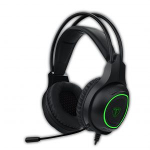T-Dagger Atlas Green Lighting|210cm Cable|3.5mm+USB|Omni-Directional Gooseneck Mic|40mm Bass Driver|Stereo Gaming Headset - Black/Green