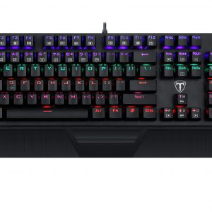 T-Dagger Destroyer 104 Key|Wrist Guard|Rainbow Backlit Gaming Mechanical Keyboard Black